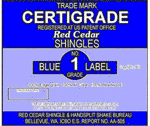 Trade Mark Certigrade Red Cedar Shingles No 1 Blue Label