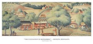 Cultivation of Raspberries Limited Reproduction Art Print 17 inches by 36 inches