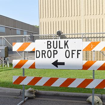 Road sign that says Bulk Drop Off