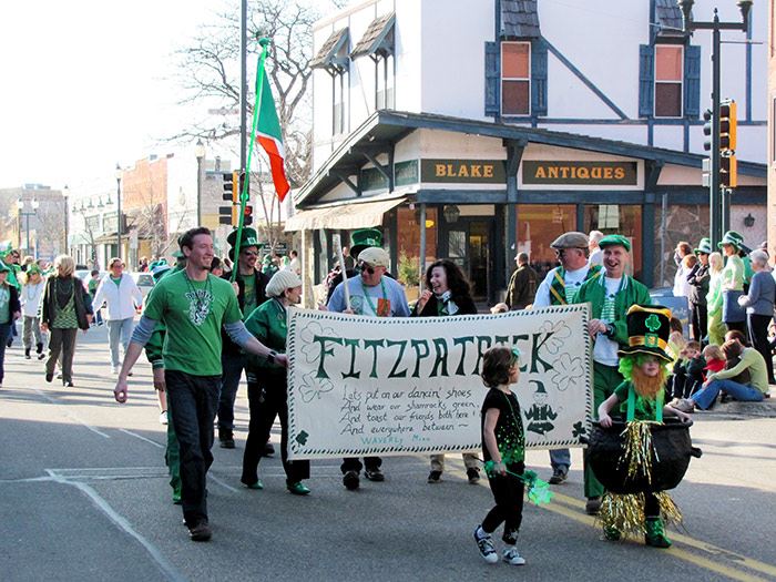 Participants Walking in St. Patricks Day Parade